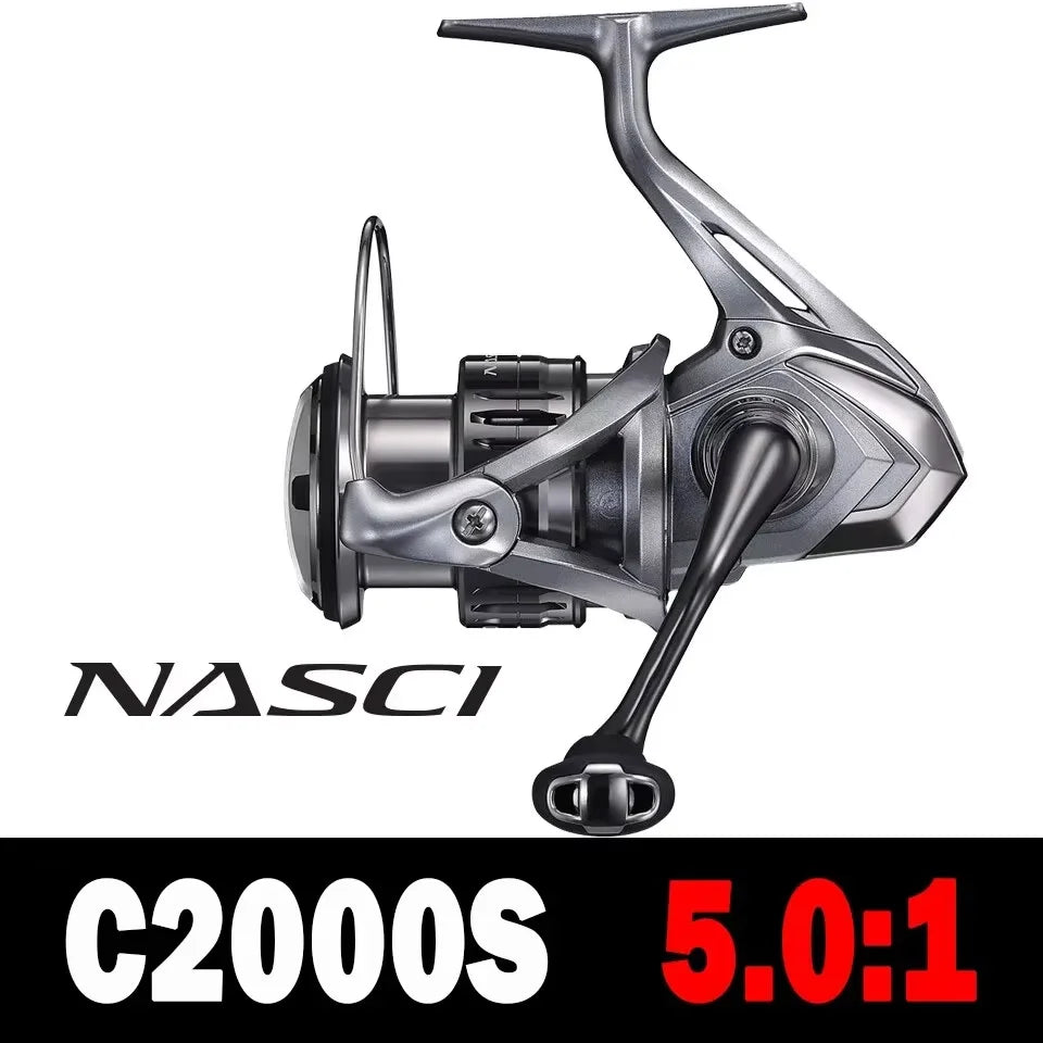 21 New SHIMANO NASCI Spinning Fishing Reel 5+1BB Hagane Gear Larger Spool Capacity Max 11kg Drag X-Ship Saltewater Fishing Reels