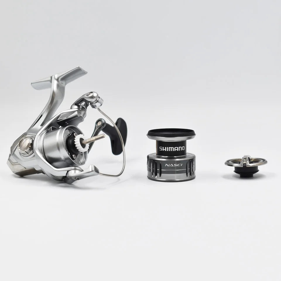 21 New SHIMANO NASCI Spinning Fishing Reel 5+1BB Hagane Gear Larger Spool Capacity Max 11kg Drag X-Ship Saltewater Fishing Reels