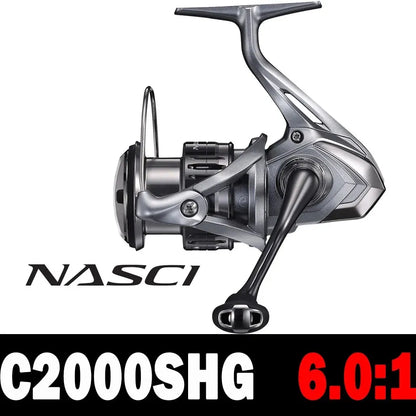 21 New SHIMANO NASCI Spinning Fishing Reel 5+1BB Hagane Gear Larger Spool Capacity Max 11kg Drag X-Ship Saltewater Fishing Reels
