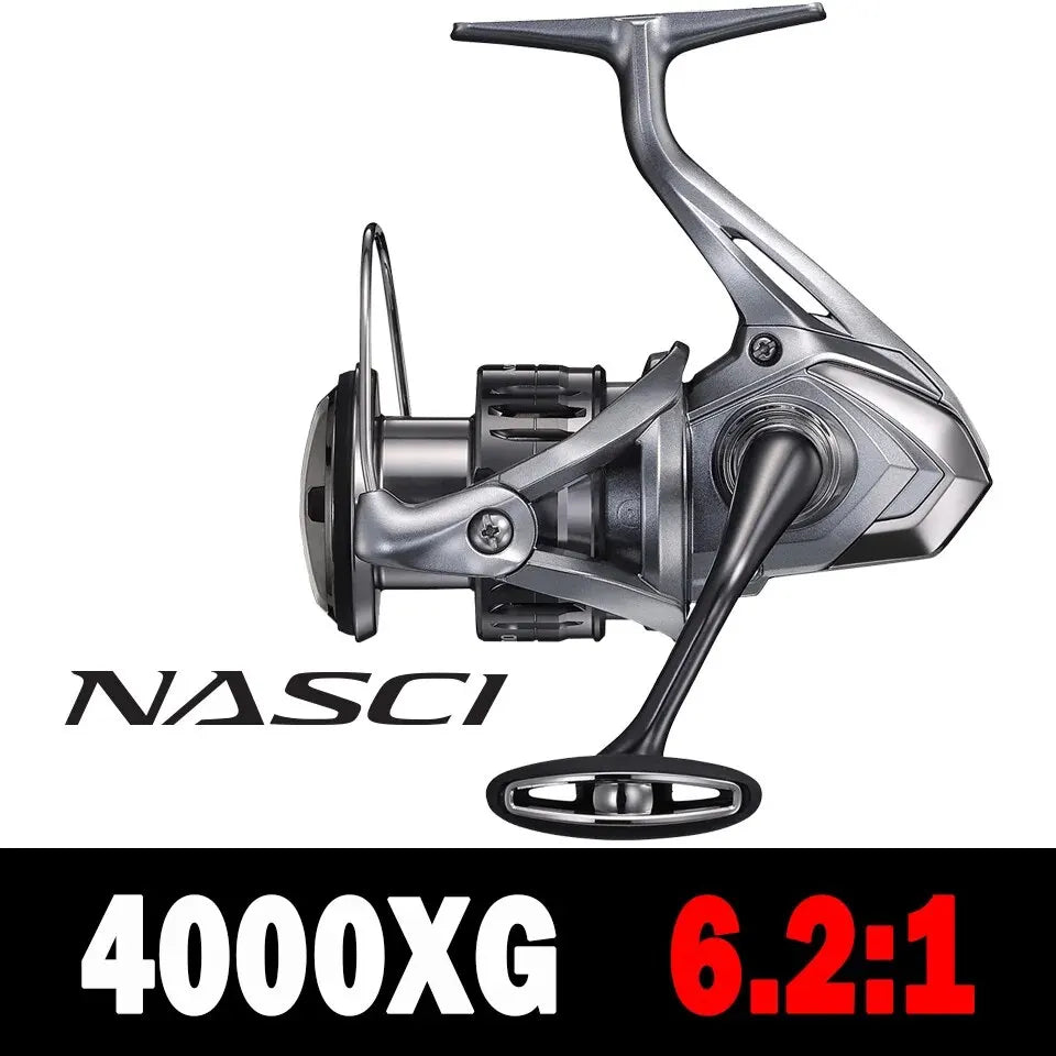 21 New SHIMANO NASCI Spinning Fishing Reel 5+1BB Hagane Gear Larger Spool Capacity Max 11kg Drag X-Ship Saltewater Fishing Reels