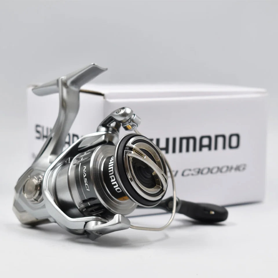 21 New SHIMANO NASCI Spinning Fishing Reel 5+1BB Hagane Gear Larger Spool Capacity Max 11kg Drag X-Ship Saltewater Fishing Reels