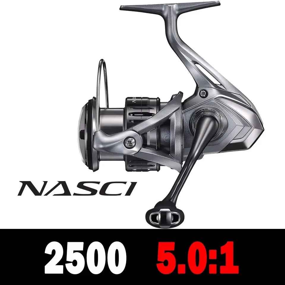 21 New SHIMANO NASCI Spinning Fishing Reel 5+1BB Hagane Gear Larger Spool Capacity Max 11kg Drag X-Ship Saltewater Fishing Reels